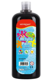 Farba akrylowa KEYROAD butelka 1000ml czarna
