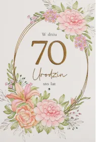 Karnet okazjonalny B6 z kopert� 70 Urodziny PAN DRAGON HM200-3265