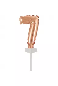 Amscan Balon foliowy mini cyfra 7 r�owe z�oto 7,5x12cm