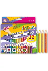 Penmate Kolori Premium Kredki o��wkowe Junior Jumbo + temper�wka 12 kolor�w