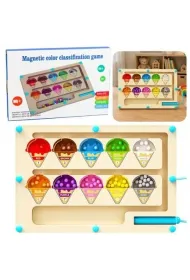 Labirynt magnetyczny drewniany sorter kolor�w LeanToys