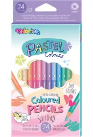 Patio Kredki o��wkowe okr�g�e Pastel 24 kolor�w 12 szt.