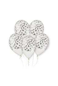 Godan Balony Premium Hel konfetti srebrne 33cm