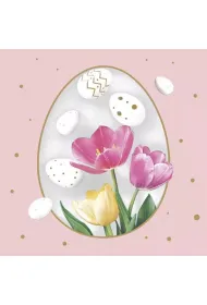 Serwetki Daisy Wielkanoc lunch - Tulips in Egg Frame SDWL013001 20 szt.