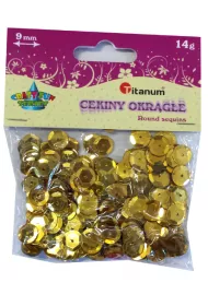 Titanum Cekiny okr�g�e metaliczne z�ote 9mm, 14g