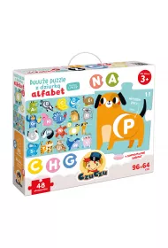 Duuue puzzle z dziurk 48 el. Alfabet Bright Junior Media