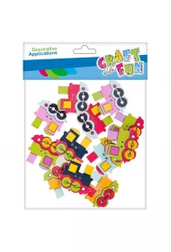 Craft with Fun Ozdoba drewniana samoprzylepna lokomotywa 12 szt.