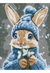 Ideyka Diamentowa mozaika - Kr�lik z przebi�niegami 30x40cm