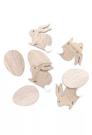 dpCraft Kr�liczki i jajka drewniane - naturalne 4 cm