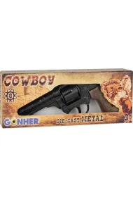 Rewolwer kowbojski metalowy 8 naboi Pulio