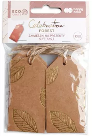 Happy Color Zawieszki do prezentw Forest ze sznurkiem, prostokt, 10 sztuk