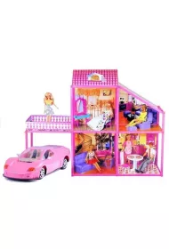 Willa dla lalek z r�owym autem LeanToys