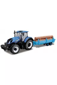New Holland T7.315 z przyczep� i belami s�omy Bburago