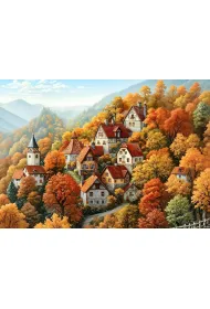 Mozaika diamentowa 5D - G�rskie miasteczko 40x30cm