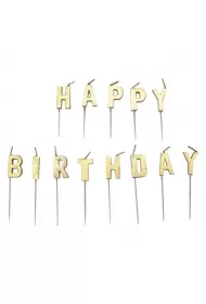 Amscan Zestaw �wieczek "happy birthday" z�ote