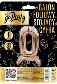 GoParty Balon foliowy stoj�cy 0 rose gold 81cm