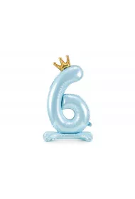 PartyDeco Stoj�cy balon foliowy 6 b��kitny 84cm