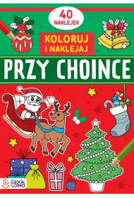 Przy choince. Koloruj i naklejaj