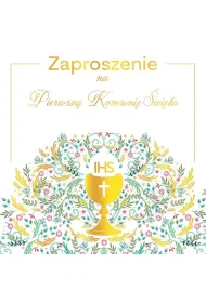 Henry Zaproszenie Komunia pattern IHS 5 szt.