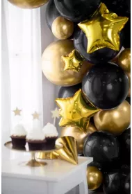 PartyDeco Balony foliowe Gwiazdka, 12cm, z�oty: 1op./25szt.