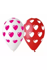 Gemar Balon Premium Serca czerwono-bia�y 12cm