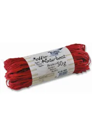 Folia Paper Rafia naturalna, czerwona, 50g 50 g
