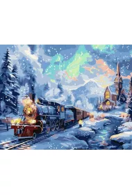 Ideyka Malowanie po numerach - �wi�teczny poci�g 40x50cm