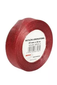 Wstka brokatowa WB25-3 czerwona 22mm x 25m