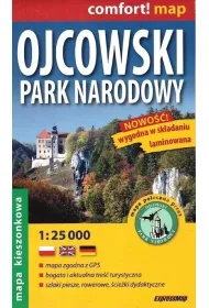 Ojcowski Park Narodowy kieszonkowa laminowana mapa turystyczna 1:25 000