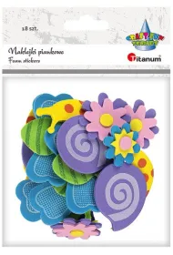 Titanum Naklejki piankowe 3D kwiaty, motyle, �limaki 18 szt.