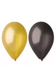 Godan Balony metaliczne czarne, zote 50 szt.