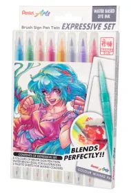 Pentel Pisaki p�dzelkowe Brush SESW30-ST8MGPL 8 kolor�w