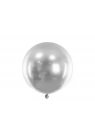 PartyDeco Balon okr�g�y Glossy srebrny 60cm
