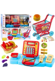 Zestaw sklepowy kasa + koszyk z d�wi�kiem LeanToys