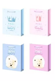 W&k Torebka prezentowa L Baby Girl Boy mix
