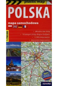 Polska mapa samochodowa 1:700 000 foliowana