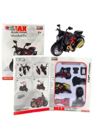 Motocykl do skr�cania metalowy 1:14 czerwony LeanToys
