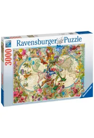 Puzzle 3000 el. Flora i Fauna. Mapa �wiata 171170 Ravensburger