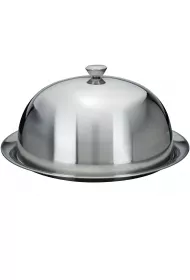 Excellent Houseware Taca z pokryw  wykonana ze stali nierdzewnej, rednica tacy 30,5 cm