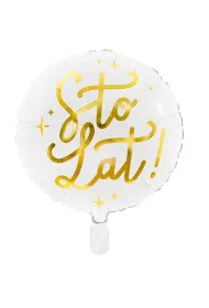 PartyDeco Balon foliowy Sto lat! 35cm