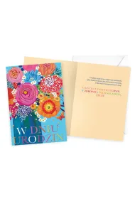 Kukartka Karnet DK-1157 Urodziny  kwiaty