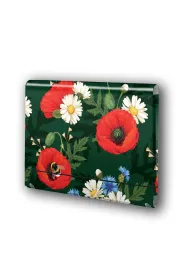 Penmate Teczka �amana a4 na gumk� t0127 kwiaty polskie maki w zieleni folia mat nierysuj�ca