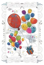 DaVinci Karnet + koperta Prezent i balony 12x18cm