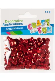 Craft with Fun Cekiny laser Guzik czerwony 8mm, 14g