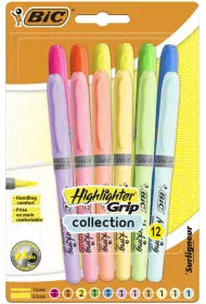 Bic Zakre�lacz Highlighter Grip Pastel 12 szt.