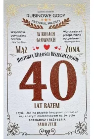 Yeku Karnet 40 rocznica �lubu (rubinowa)