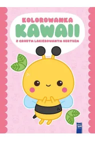 Kolorowanka Kawaii z grubym lakierowanym obrysem. Pszczo�a