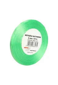 Wst��ka satynowa zielona 6mm x 32m