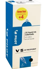 Pilot Cienkopis V5 czarny 20 szt.
