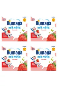 Humana Milk Minis Deserek jogurtowy po 8. miesicu truskawka Zestaw 4 x 400 g